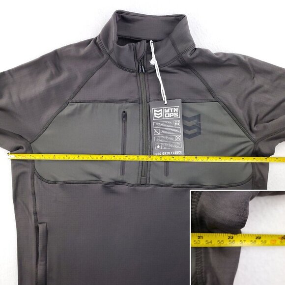 MTN OPS Geo Grid Fleece 1/4 Zip 205gsm Pullover Stretch Men's Large NWT - Picture 7 of 13
